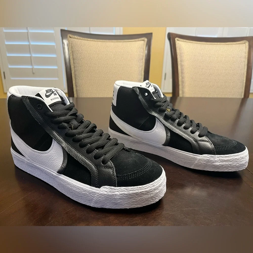 New Nike Zoom Blazer Mid SB Premium Black White Sneaker Shoes Size US 10 - Picture 1 of 13